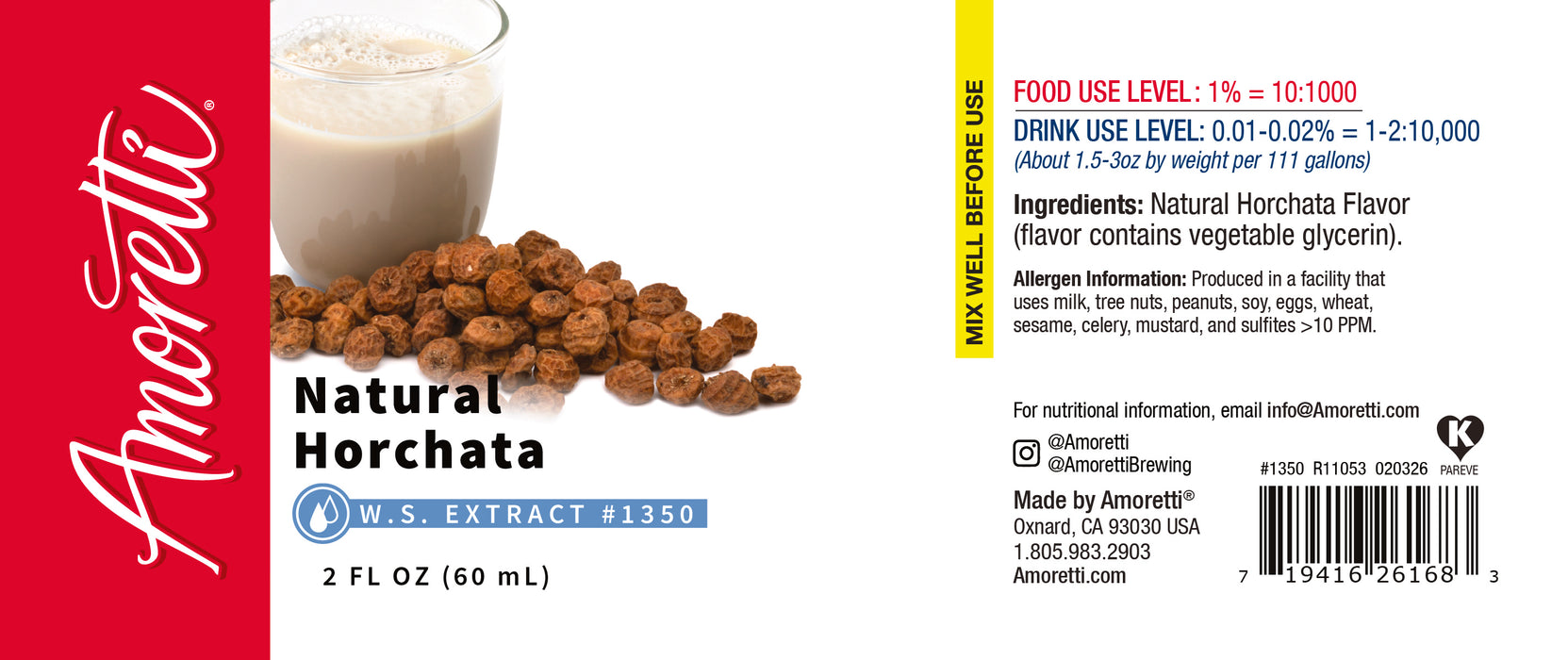 Natural Horchata Extract Water Soluble