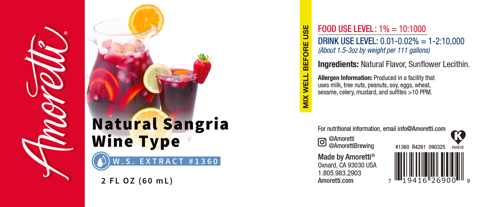 Natural Sangria Wine Type Extract Water Soluble