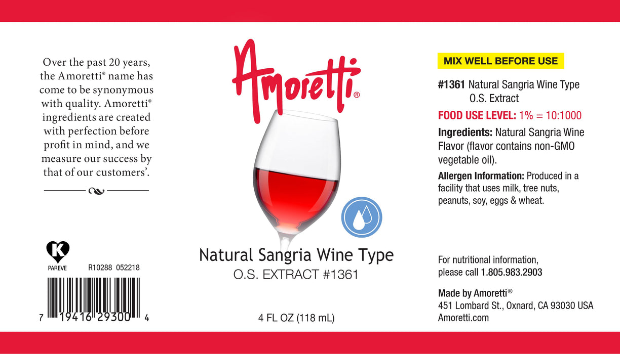 Natural Sangria Wine Type Extract Oil Soluble
