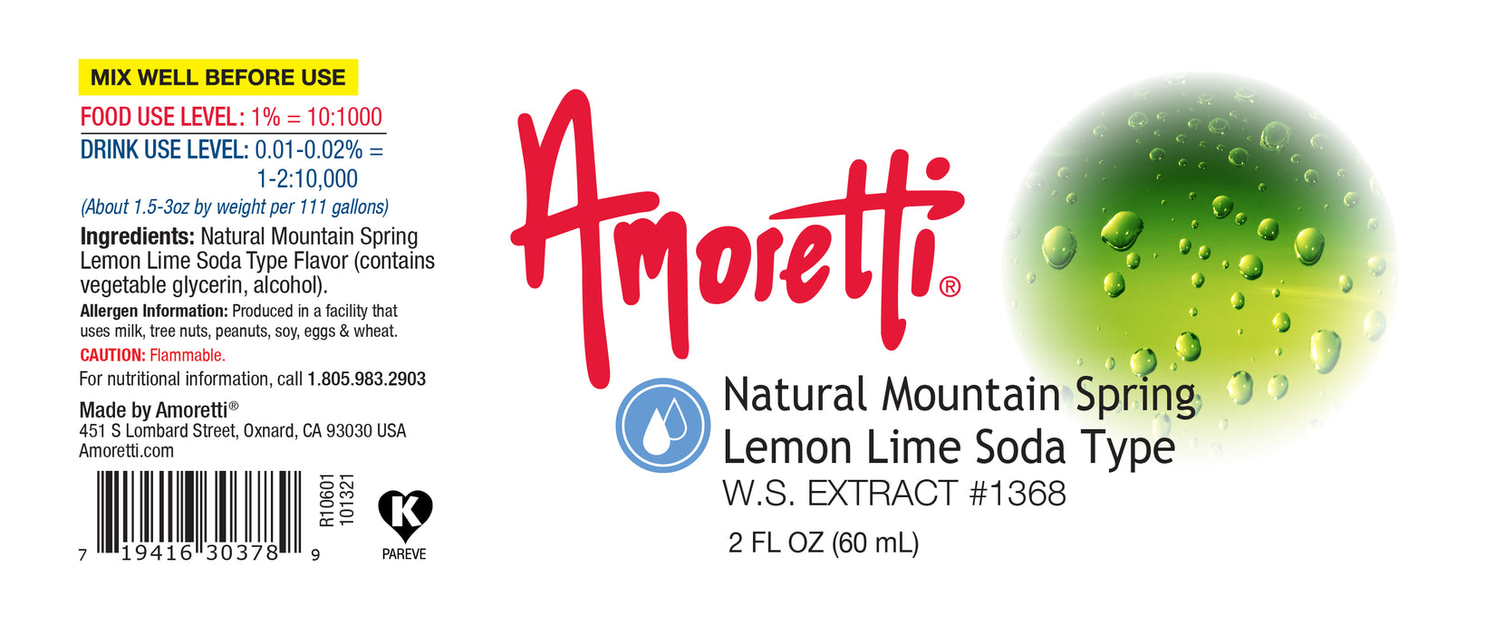 Natural Mountain Spring Lemon Lime Soda Type Extract Water Soluble