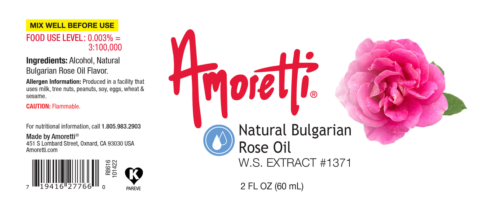 Natural Bulgarian Rose Oil Extract Water Soluble