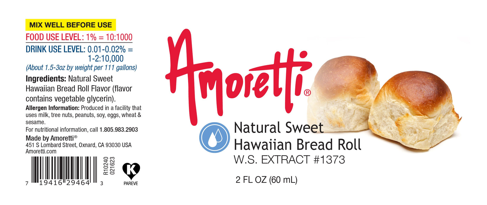 Natural Sweet Hawaiian Bread Roll Extract Water Soluble