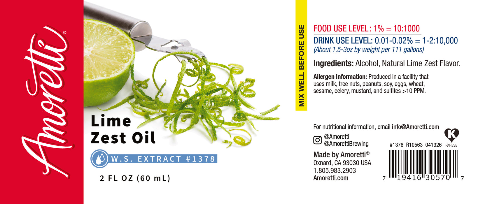 Lime Zest Oil Extract Water Soluble
