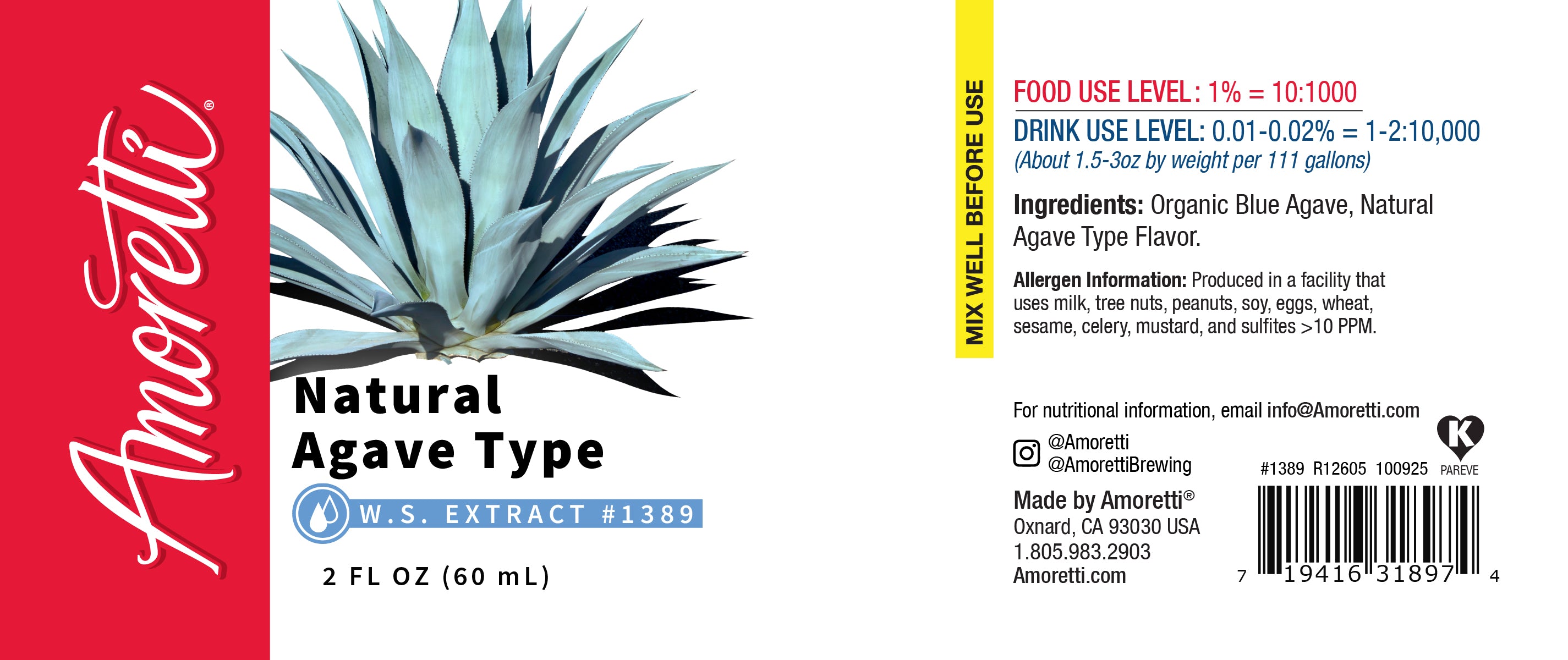 Natural Agave Type Extract W.S — Amoretti