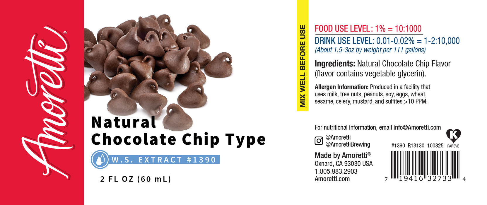 Natural Chocolate Chip Type Extract Water Soluble