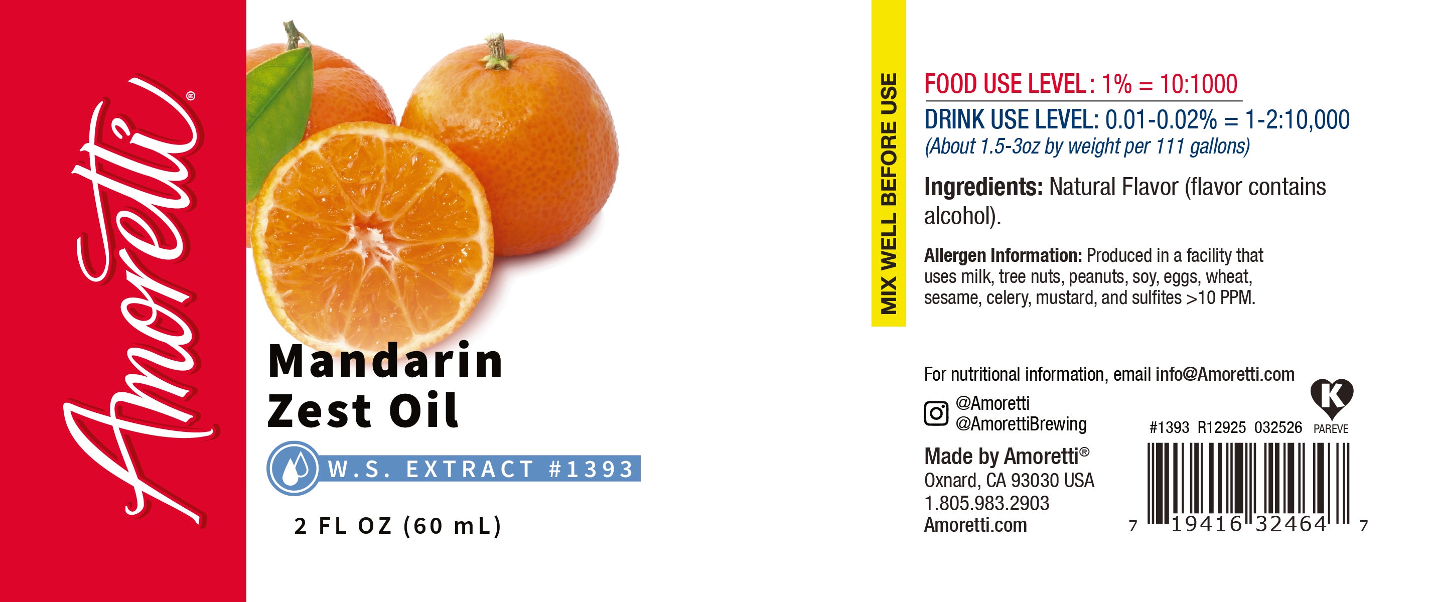Mandarin Zest Oil Extract Water Soluble — Amoretti