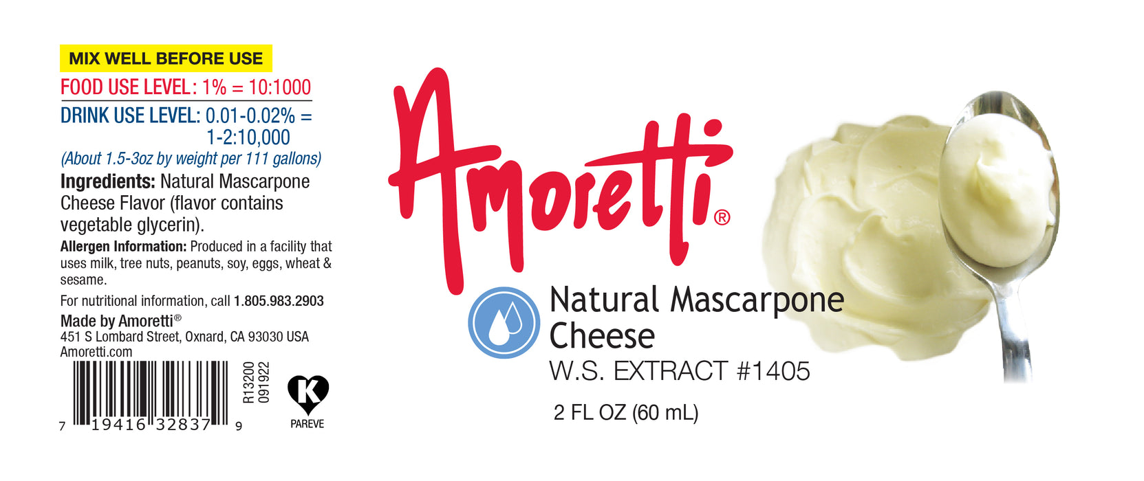 Natural Mascarpone Cheese Extract Water Soluble