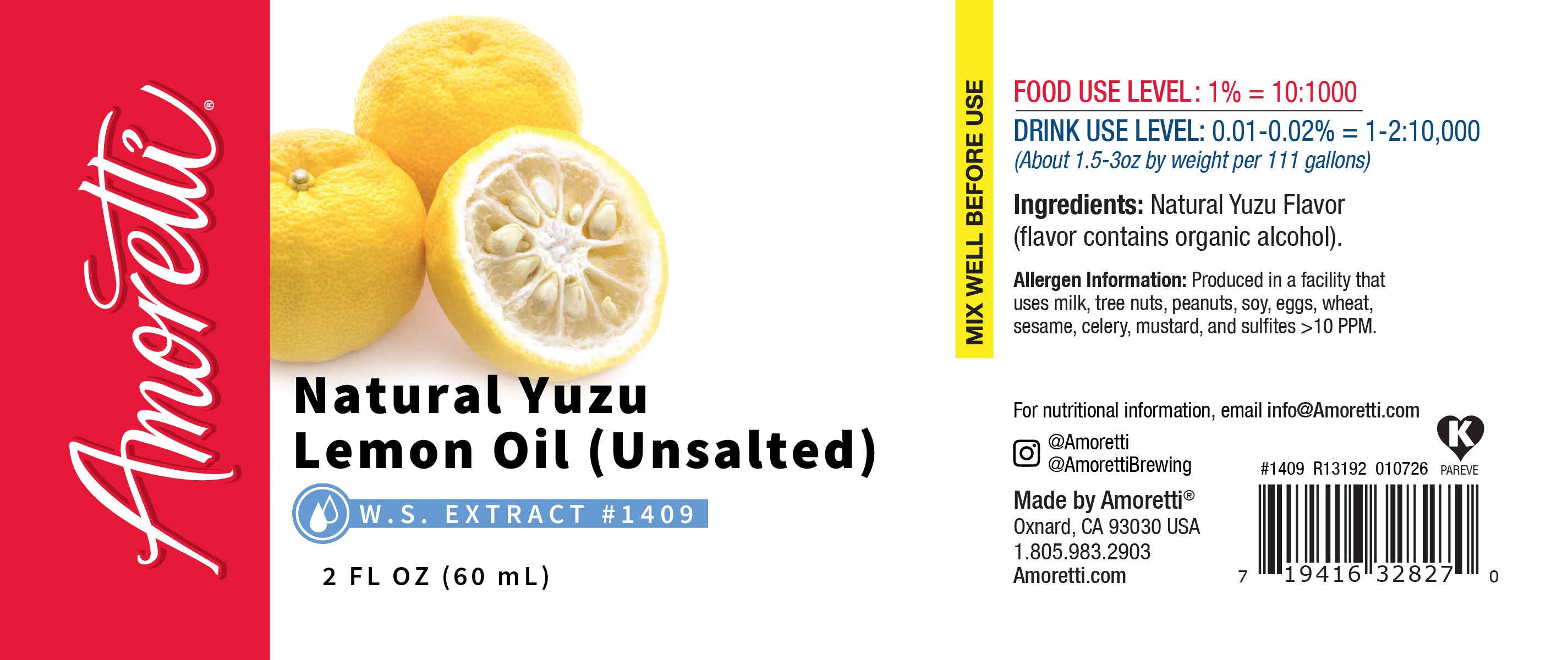 Natural Yuzu Lemon Oil Extract Water Soluble — Amoretti