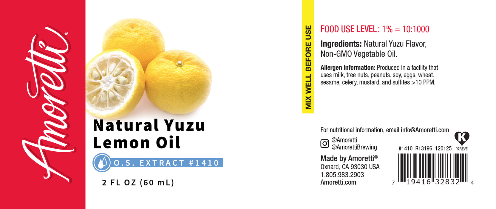 Natural Yuzu Lemon Oil Extract Oil Soluble