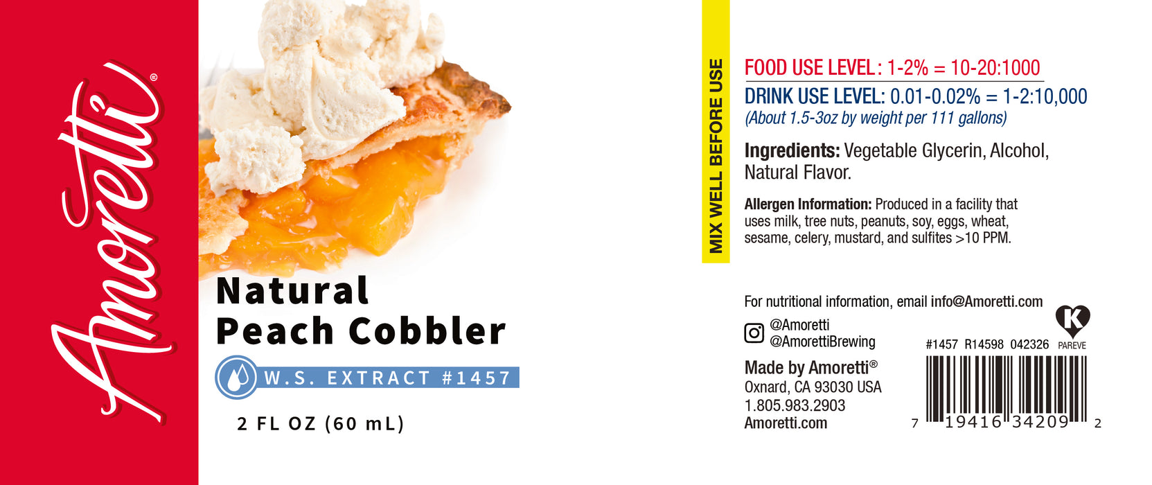 Natural Peach Cobbler Extract Water Soluble