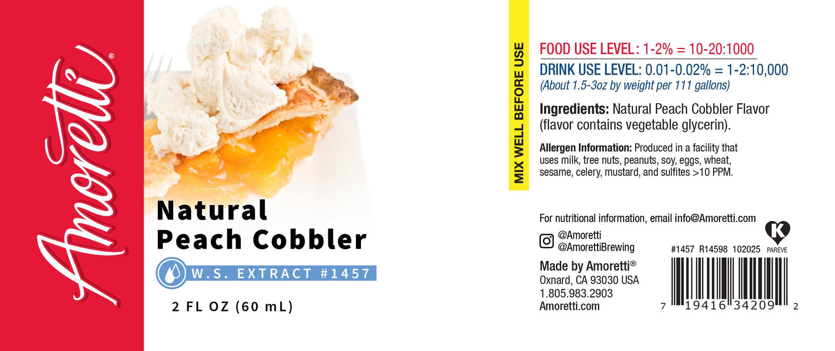 Natural Peach Cobbler Extract Water Soluble
