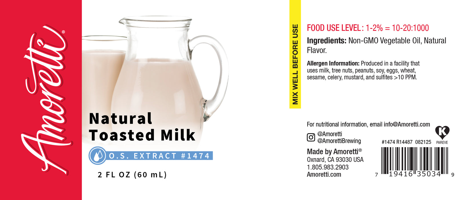 Natural Toasted Milk Extract Oil Soluble