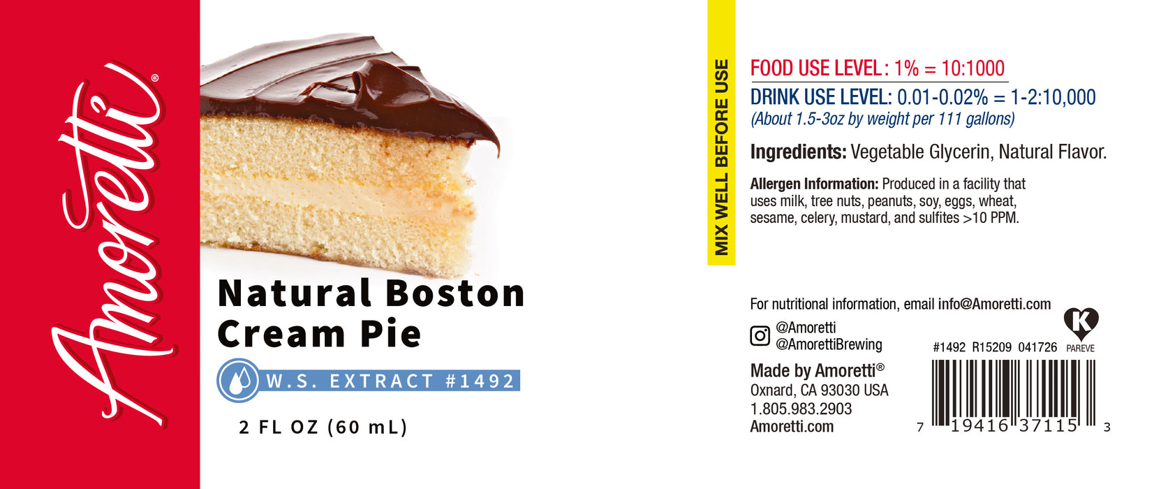 Natural Boston Cream Pie Extract Water Soluble