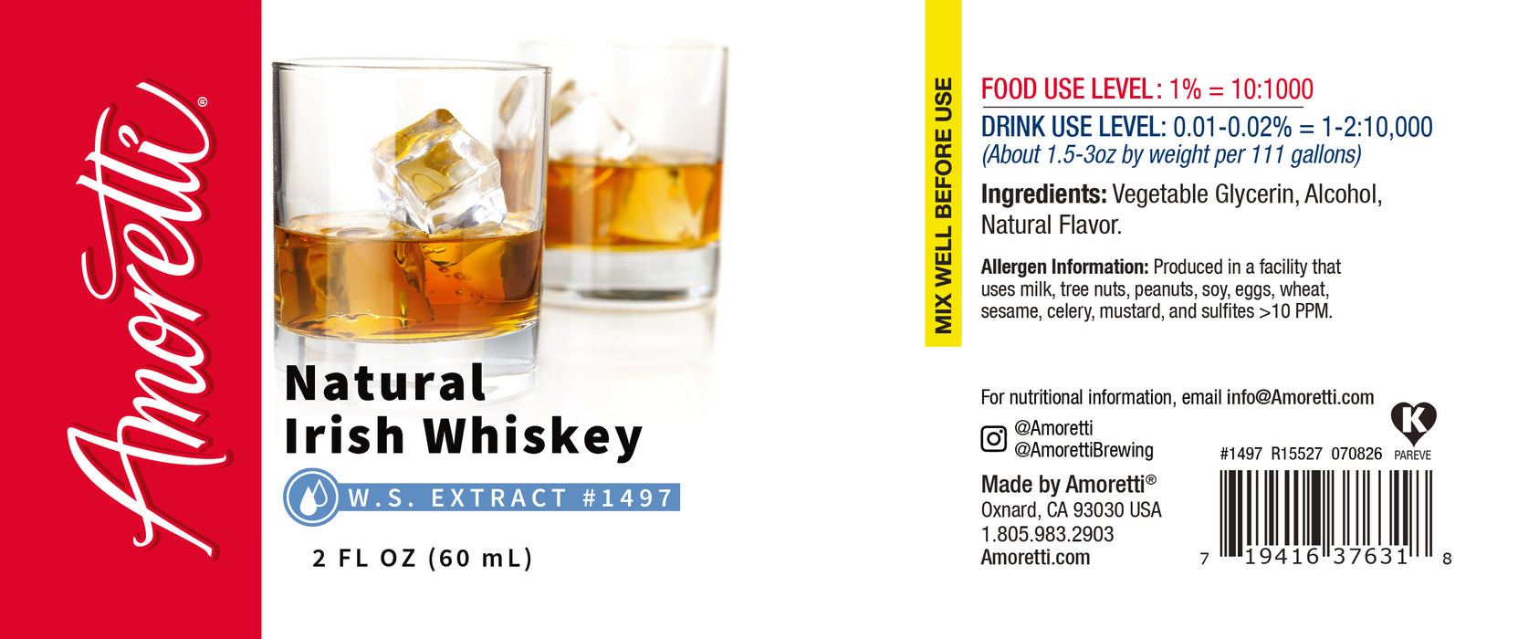 Natural Irish Whiskey Extract Water Soluble