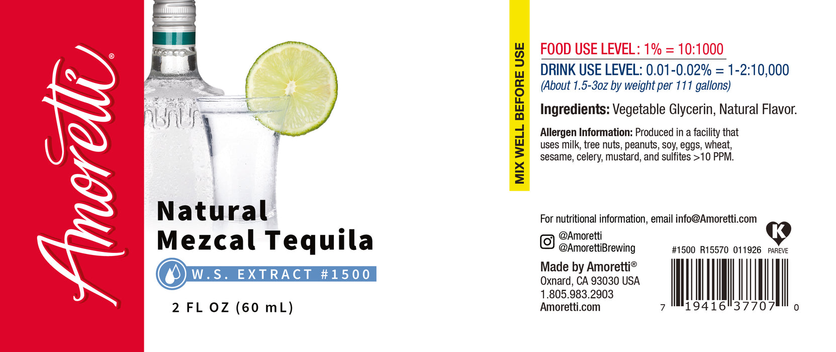 Natural Mezcal Tequila Extract Water Soluble