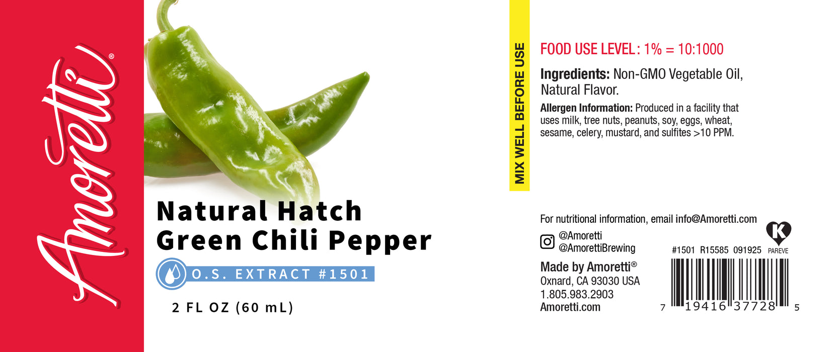 Natural Hatch Green Chili Pepper Extract Oil Soluble