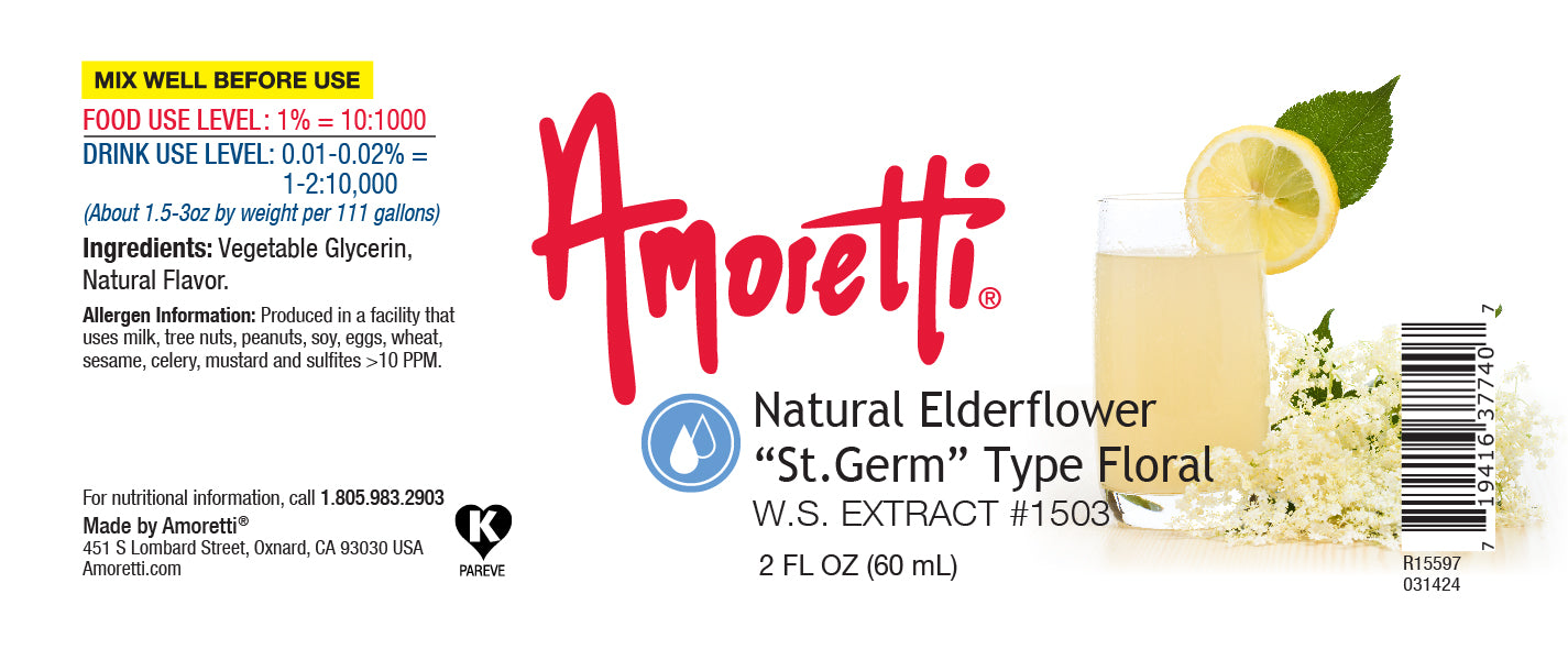 Natural Elderflower "St Germ" Type Floral Extract Water Soluble