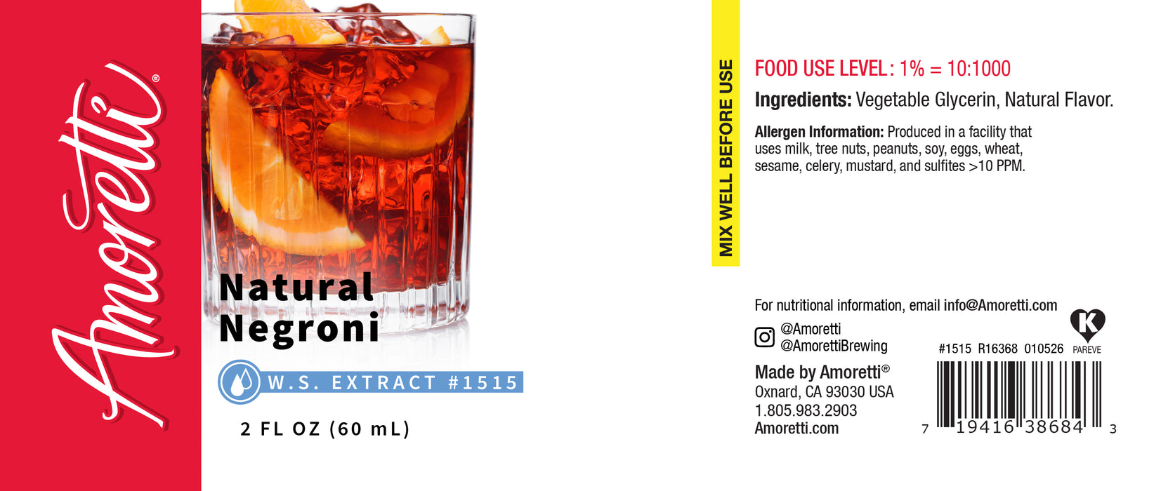 Natural Negroni Extract Water Soluble