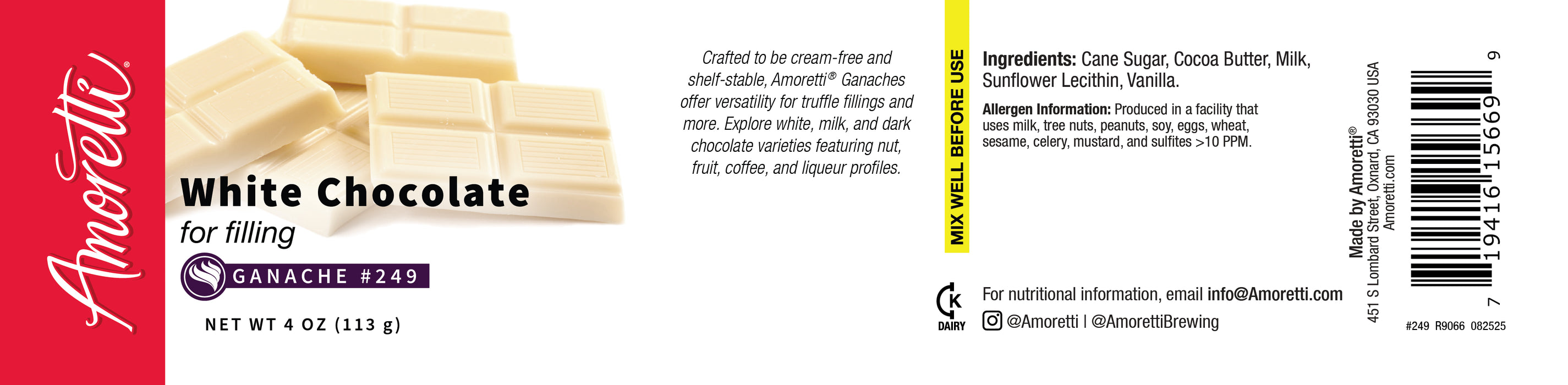 White Chocolate for Filling