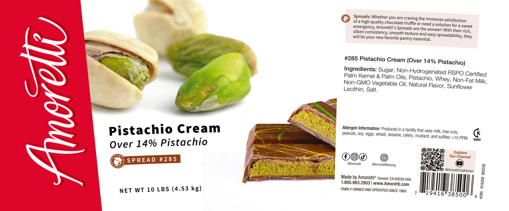 Pistachio Cream (Over 14% Pistachios)