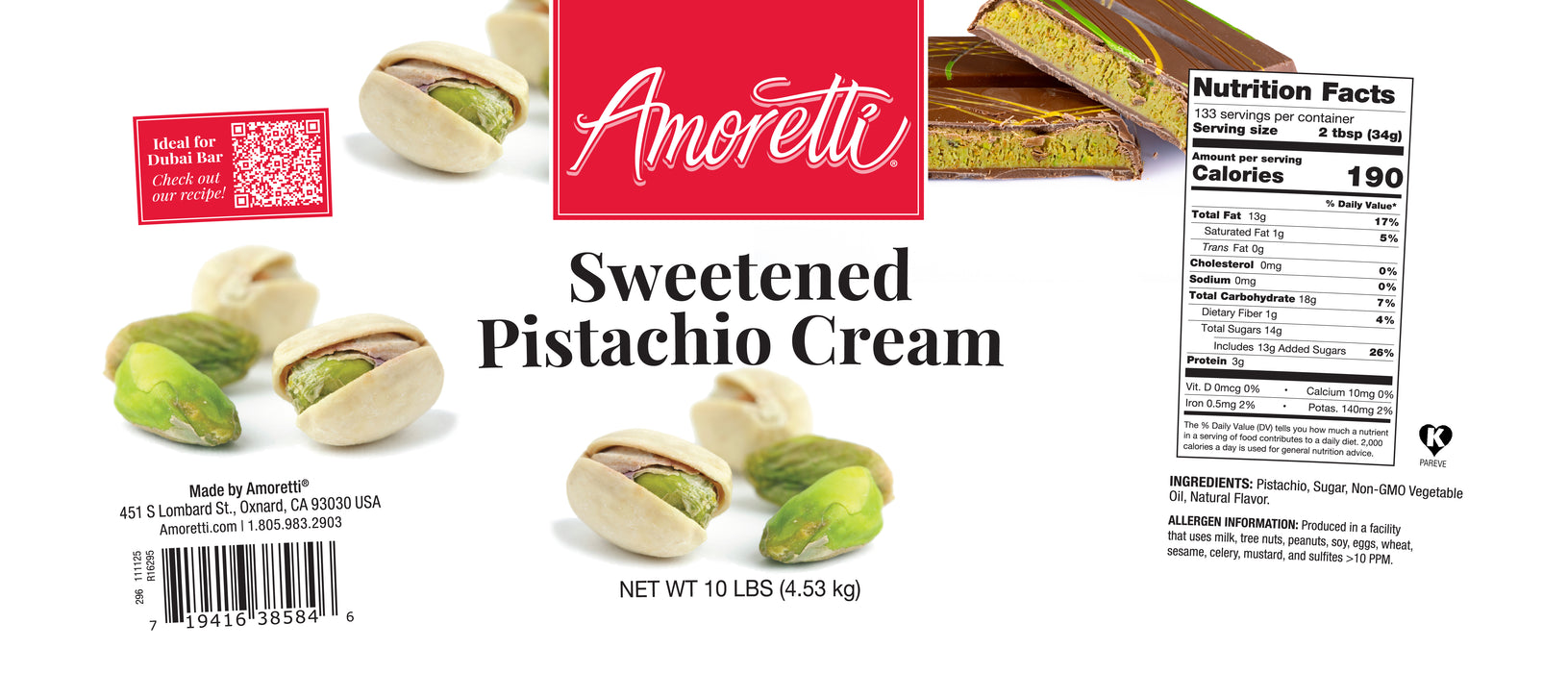 Sweetened Pistachio Cream