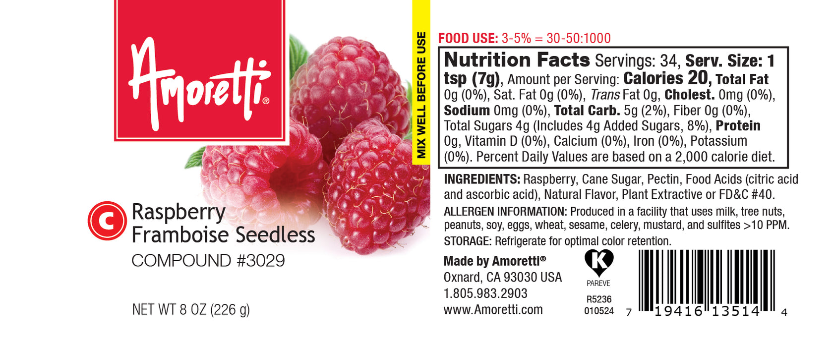 Fabric Raspberry Compound Raspberry Framboise Compound — Amoretti