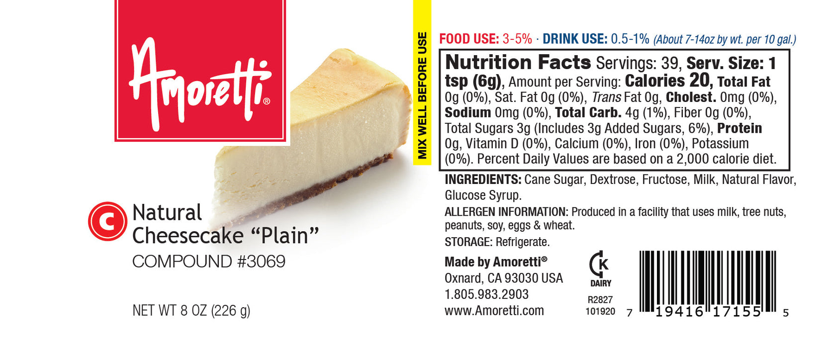 Natural Cheesecake "Plain" Compound