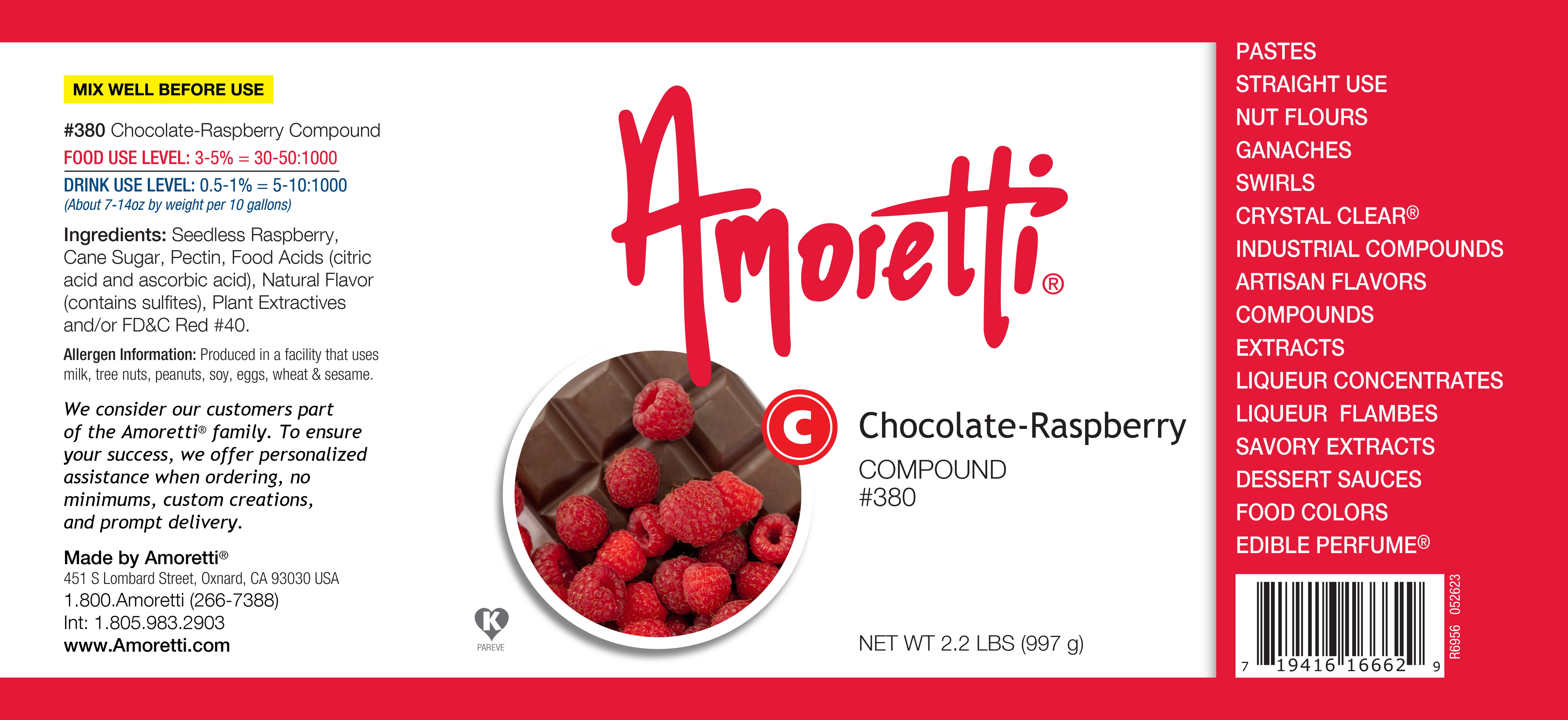 Fabric Raspberry Compound Chocolate Raspberry Compound — Amoretti
