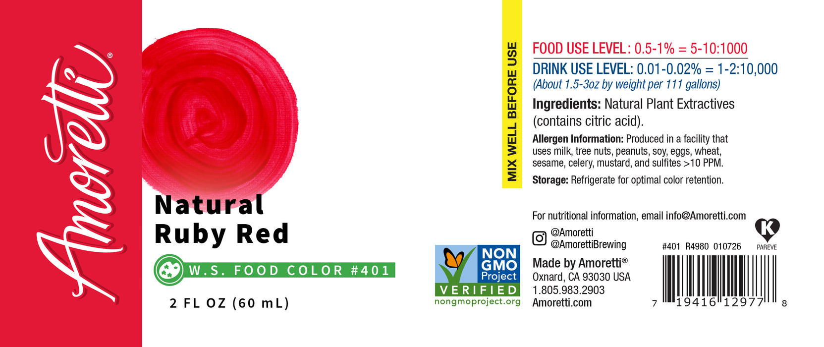 Natural Ruby Red Food Color Water Soluble