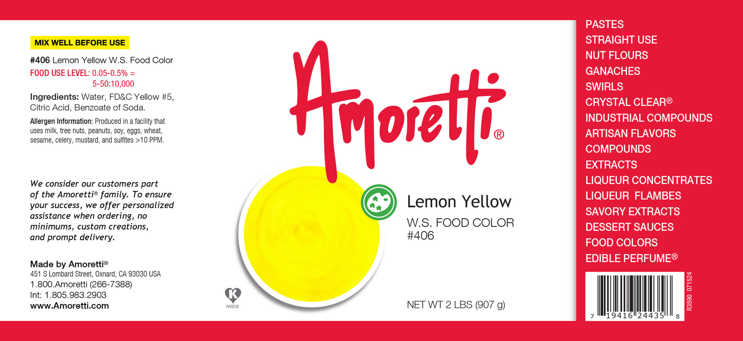 Lemon Yellow Food Color Water Soluble