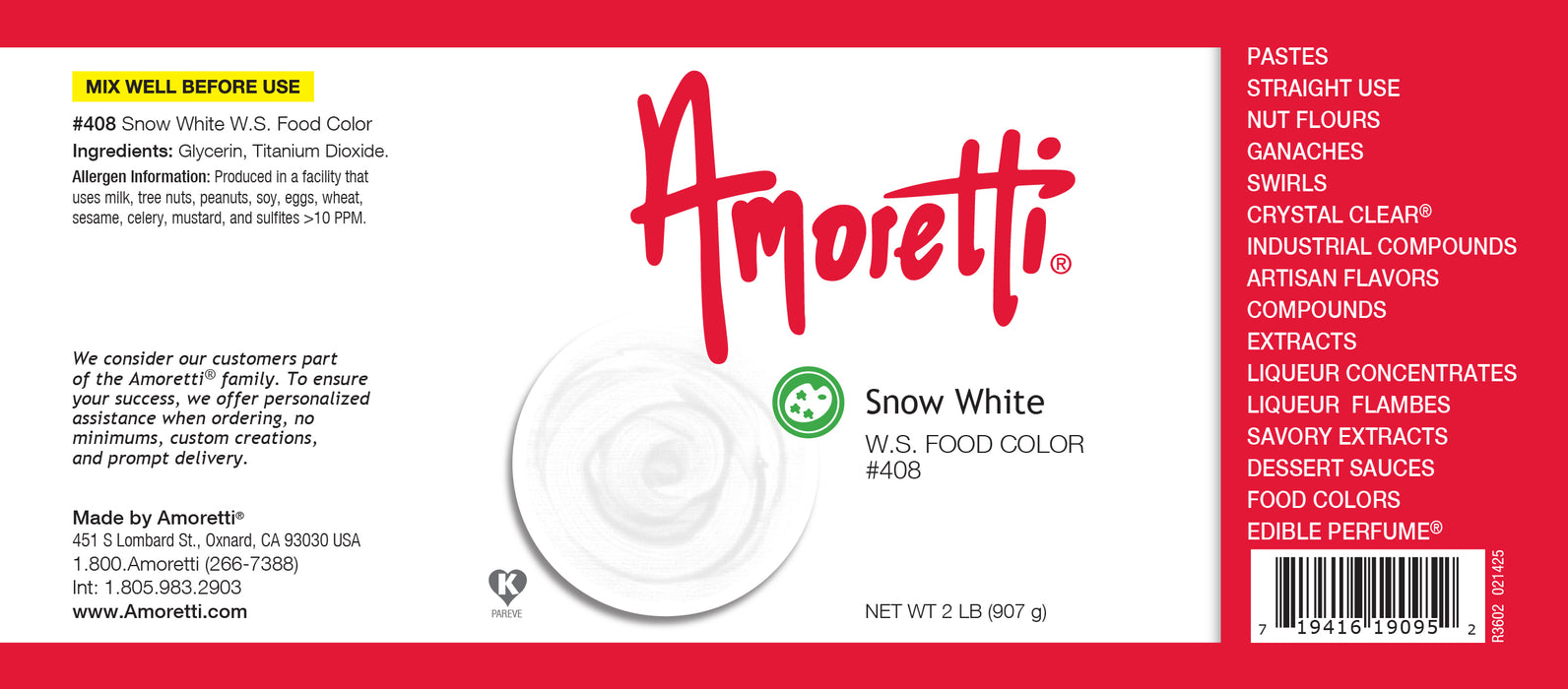 Snow White Food Color Water Soluble