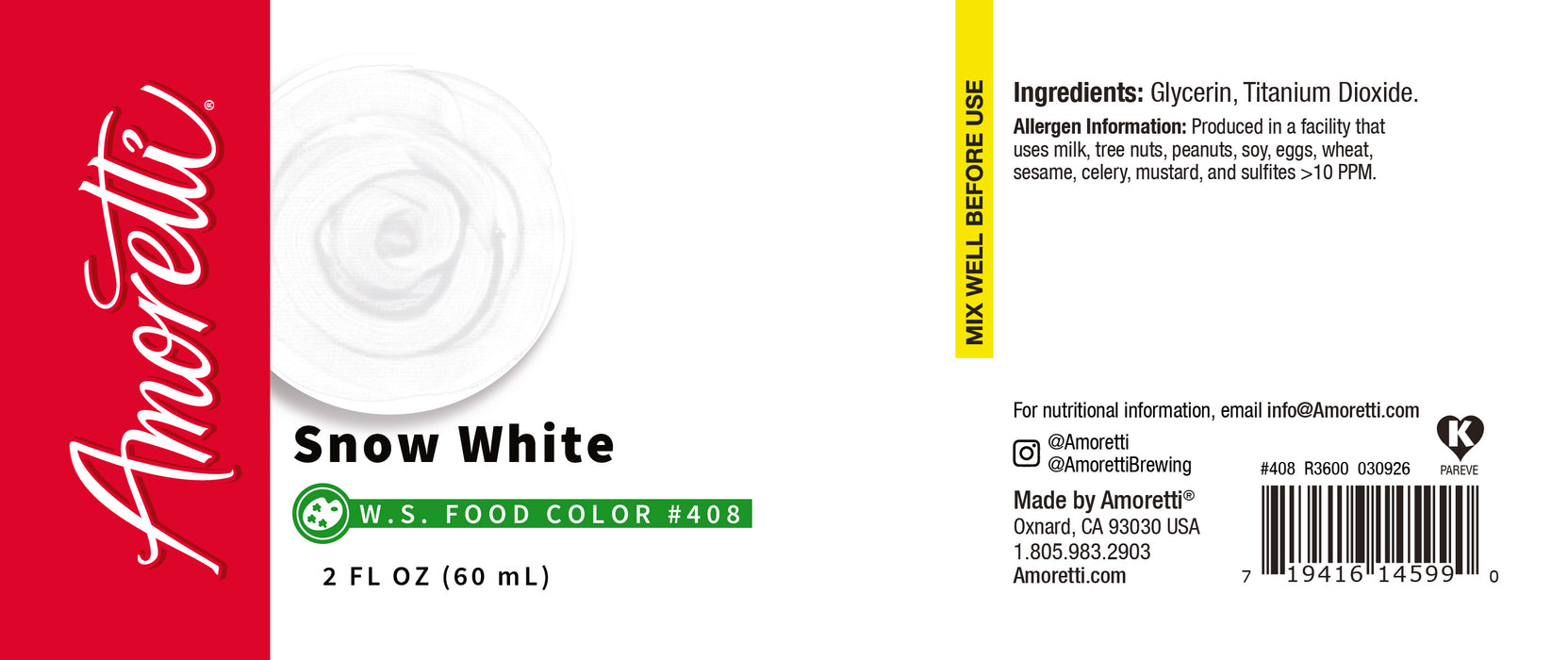 Snow White Food Color Water Soluble