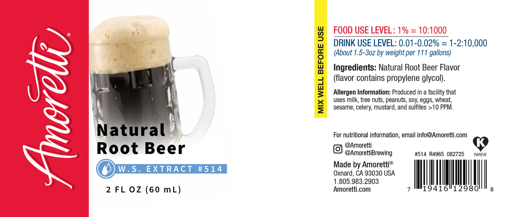 Natural Root Beer Extract Water Soluble