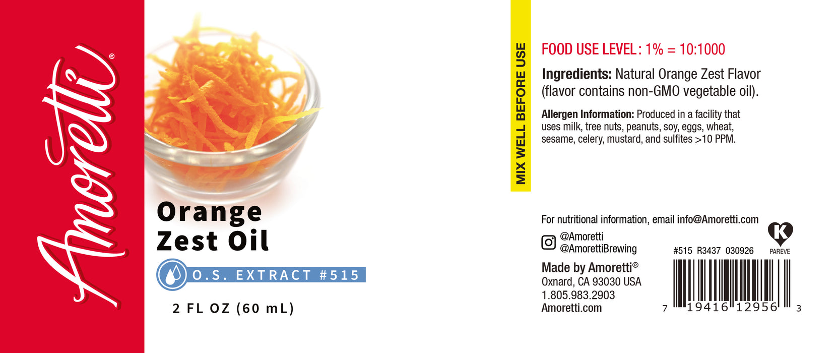 Orange Zest Oil Extract Oil Soluble