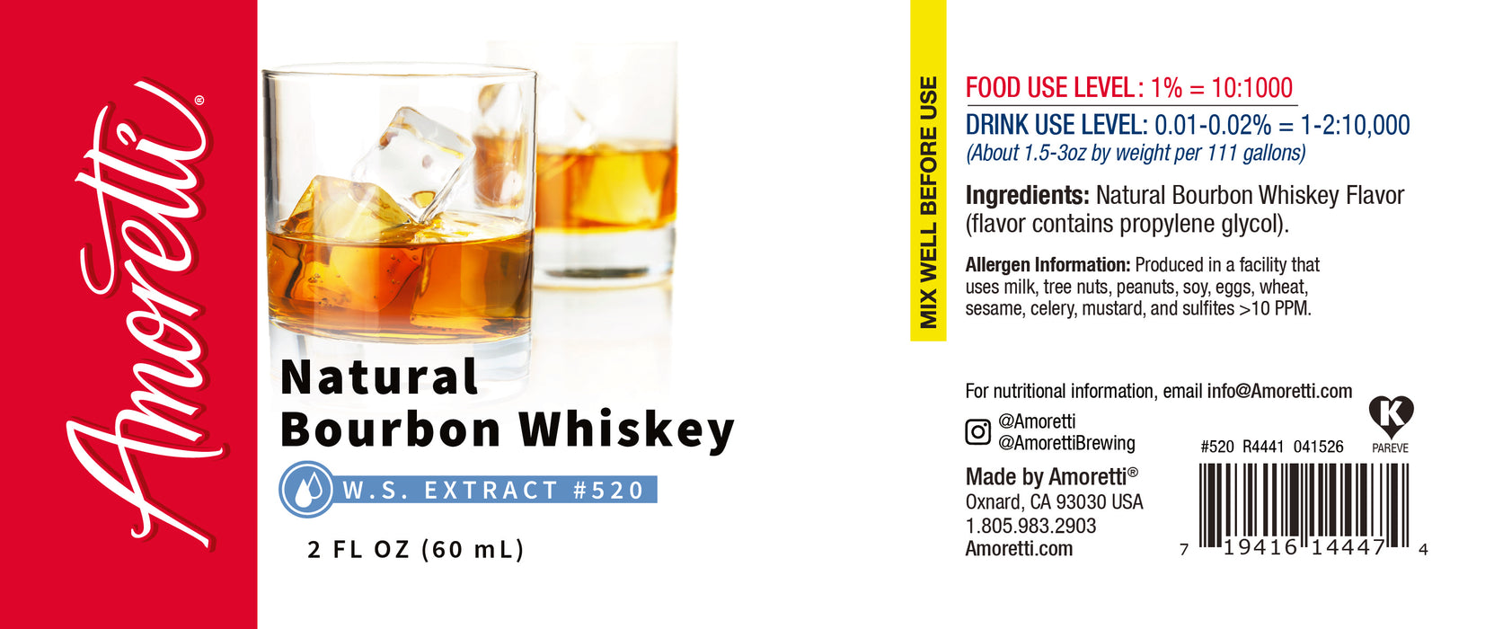 Natural Bourbon Whiskey Extract Water Soluble