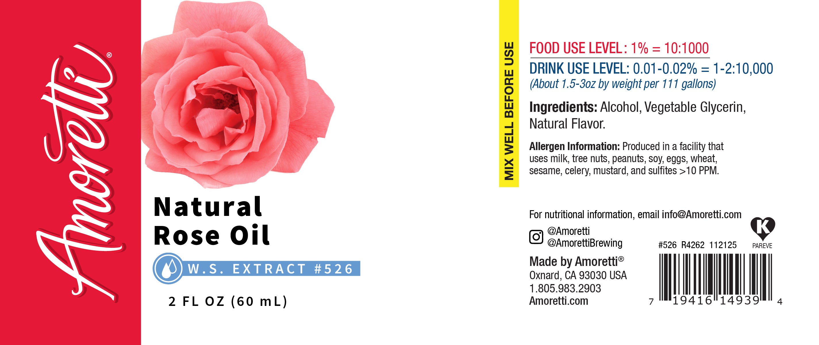Natural Rose Oil Extract Water Soluble — Amoretti