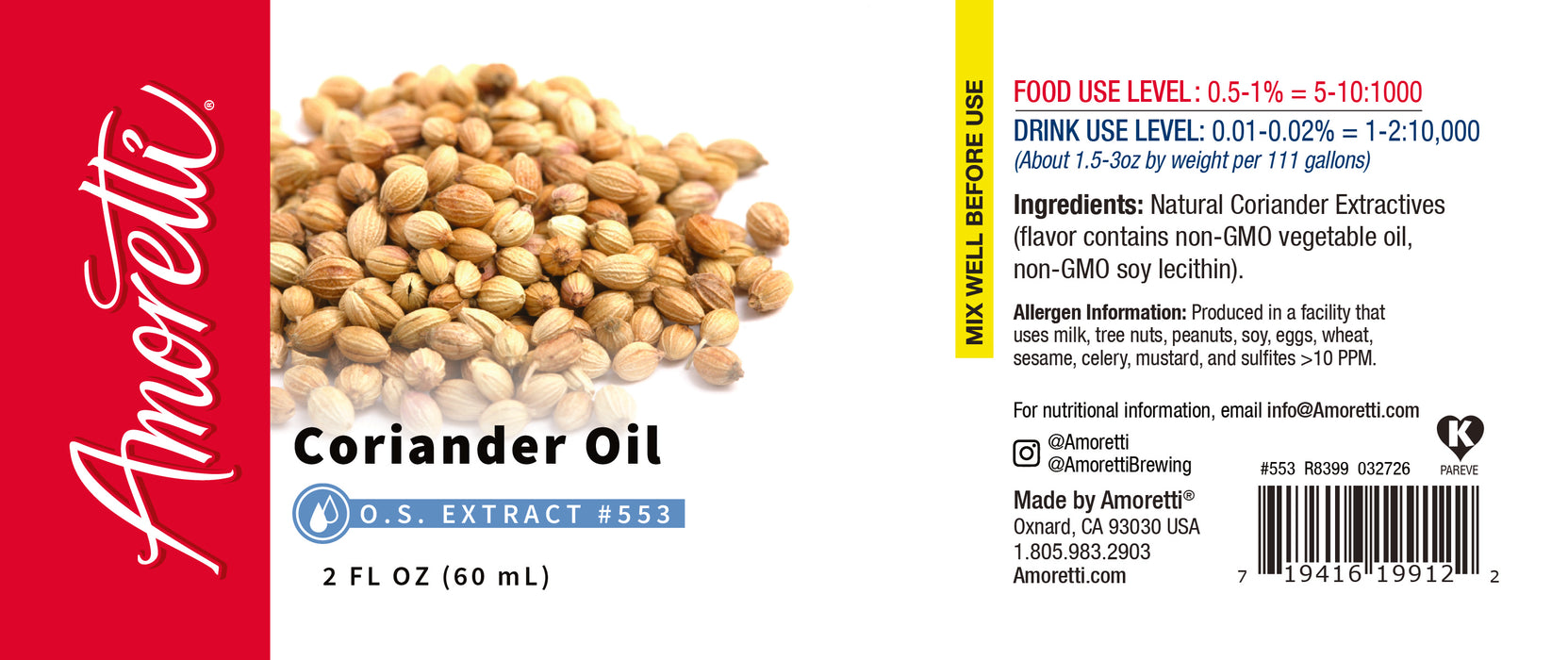Coriander Oil Extract Oil Soluble
