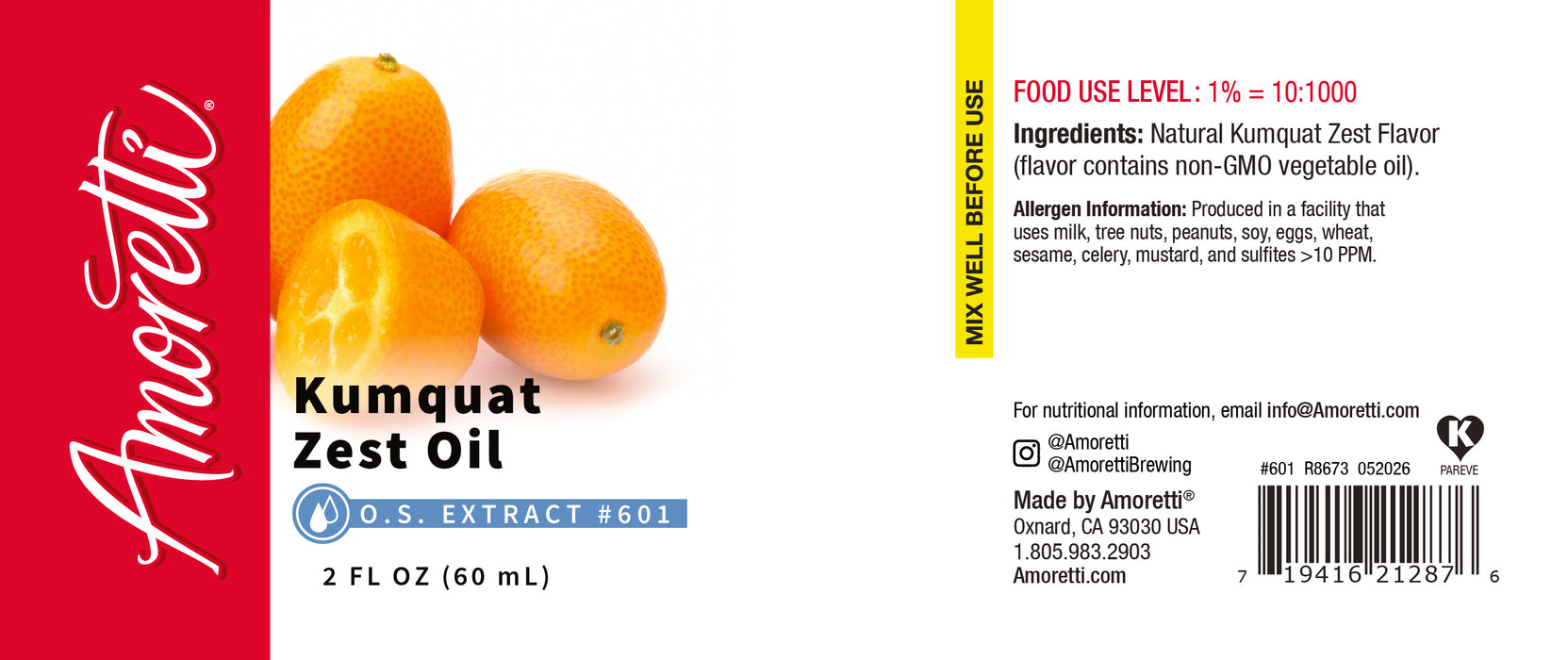 Kumquat Zest Oil Extract Oil Soluble