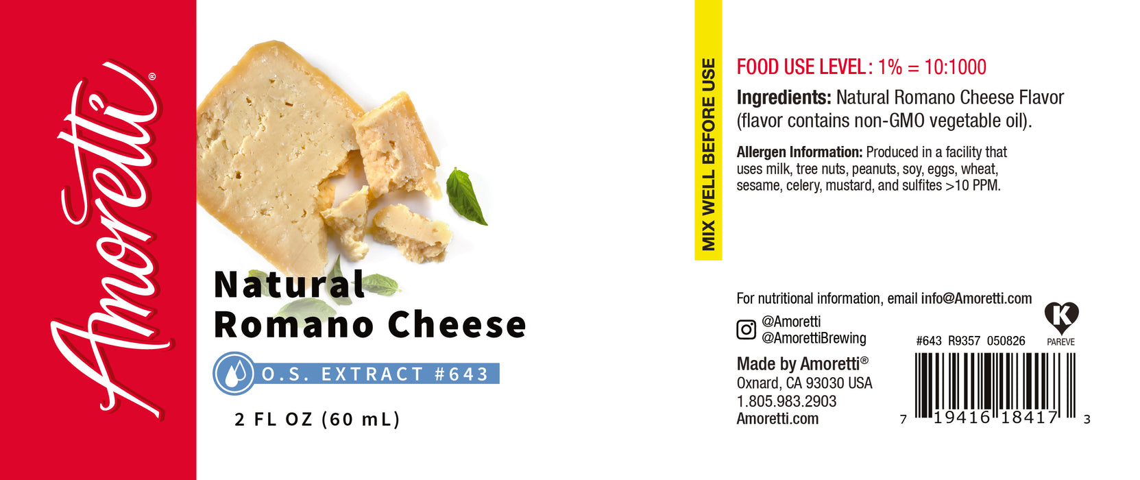 Natural Romano Cheese Extract Oil Soluble