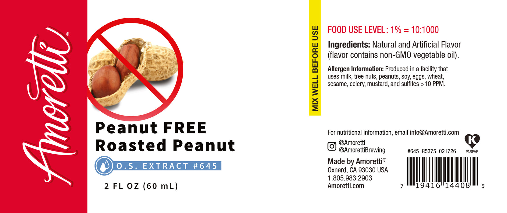 Peanut FREE Roasted Peanut Extract Oil Soluble