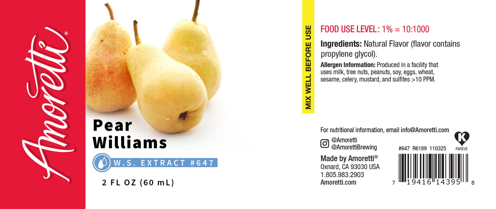 Pear Williams Extract Water Soluble