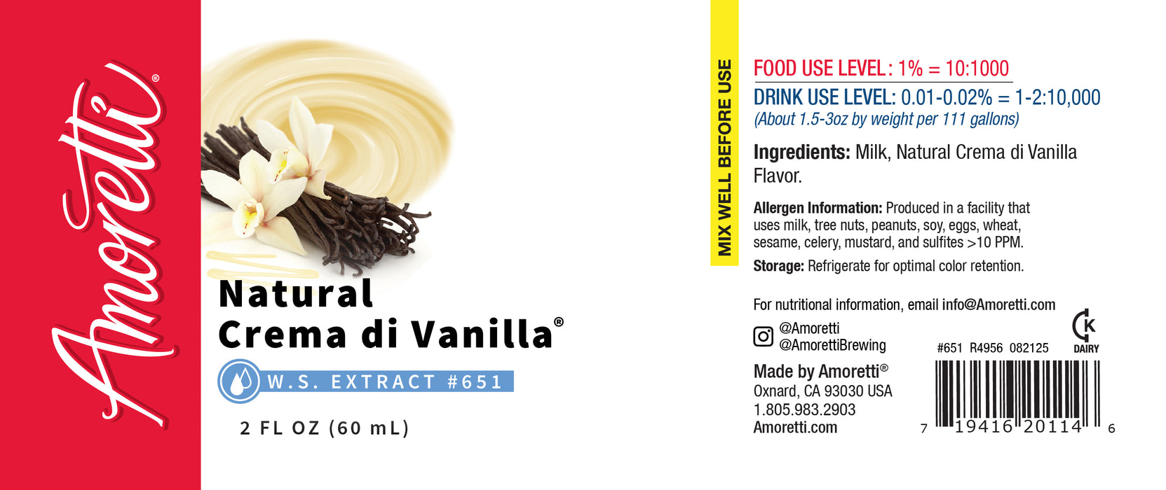 Natural Crema di Vanilla Extract Water Soluble