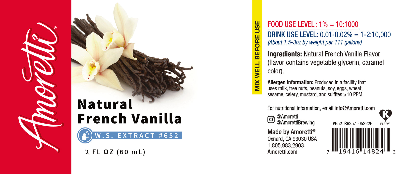 French Vanilla Extract Natural Water Soluble