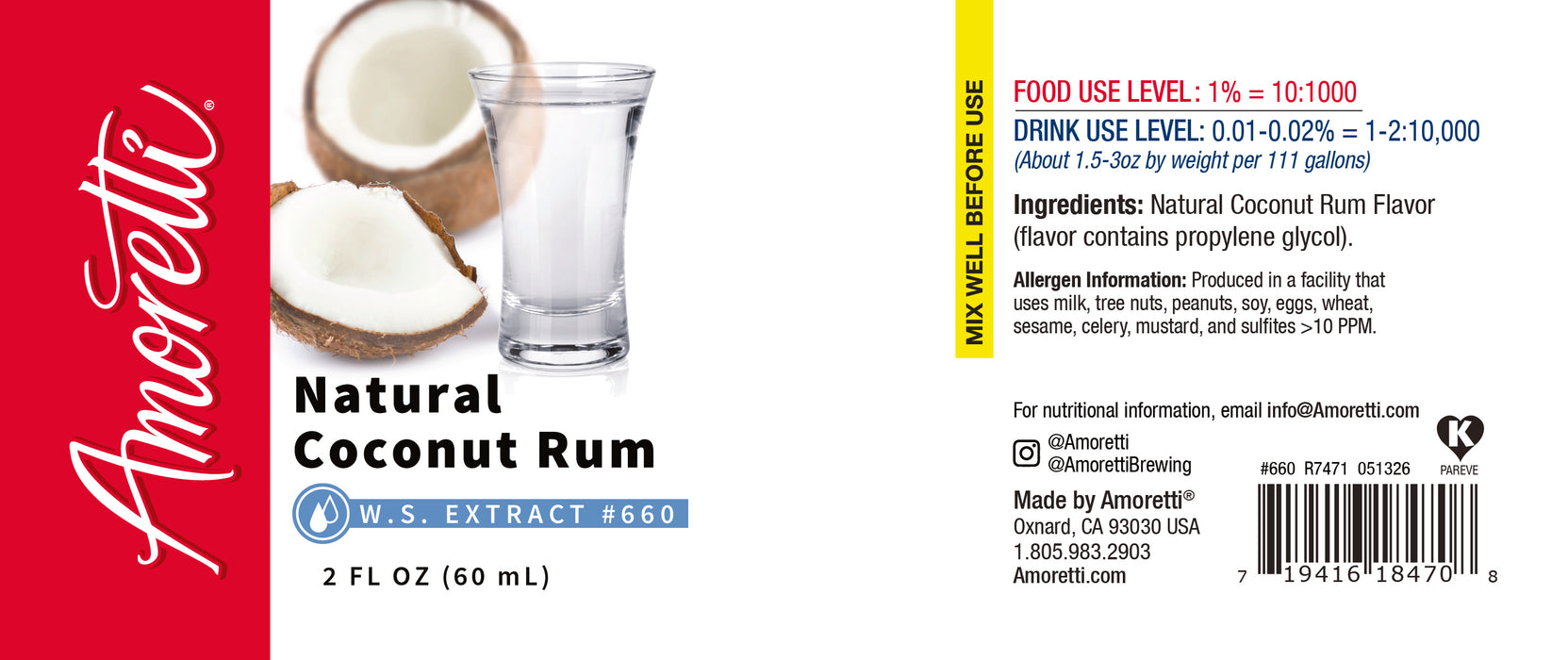 Coconut Rum Extract Water Soluble