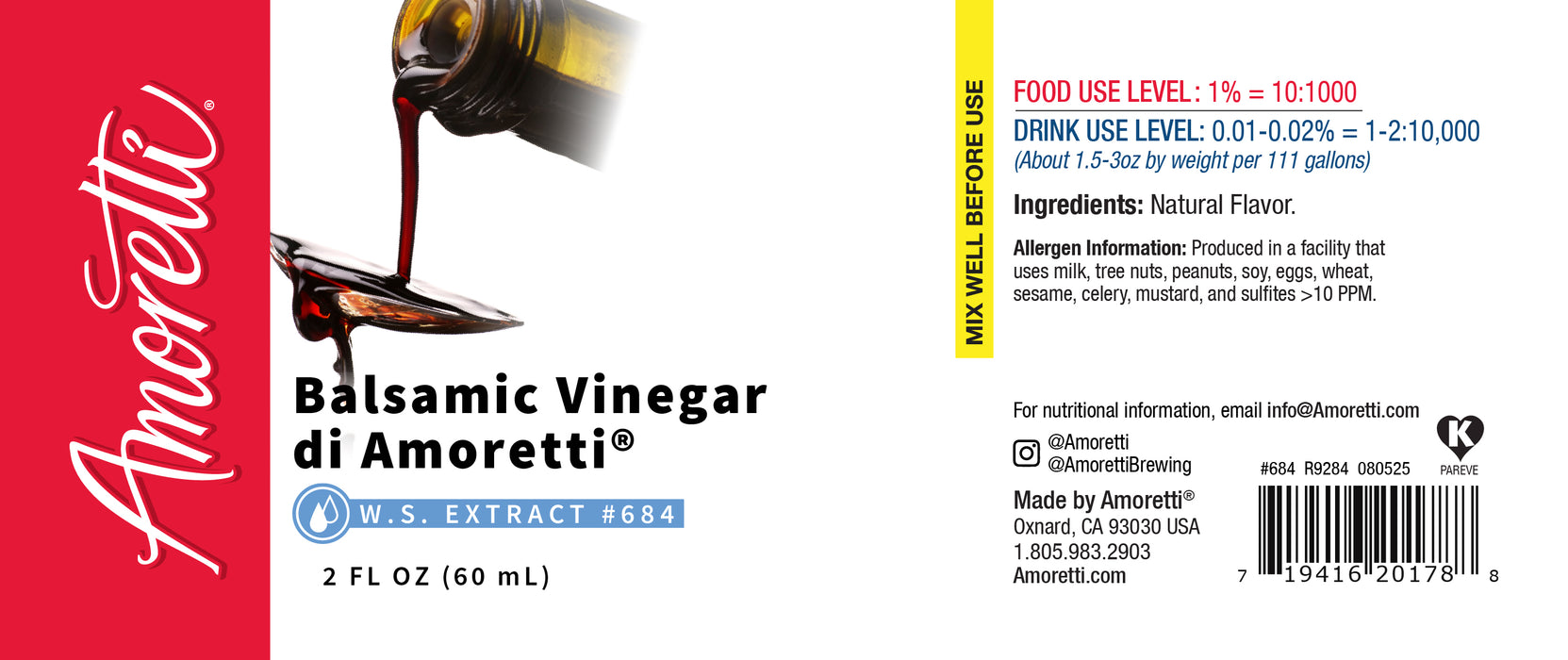 Balsamic Vinegar di Amaretti Extract Water Soluble