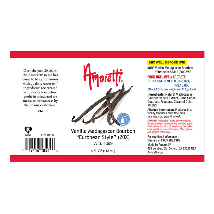 Vanilla Madagascar Bourbon "European Style" Water Soluble 20X