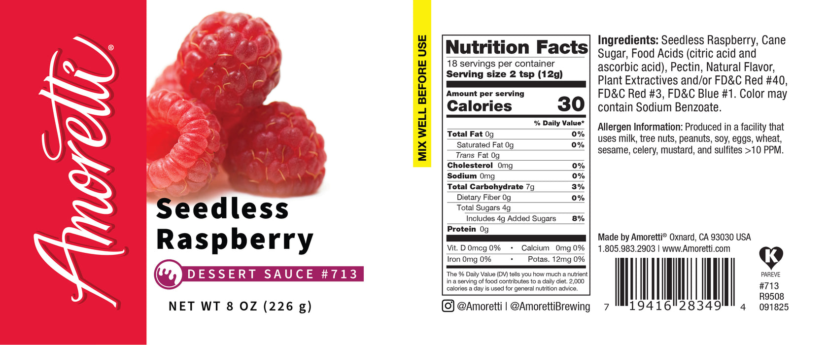 Seedless Raspberry Dessert Sauce