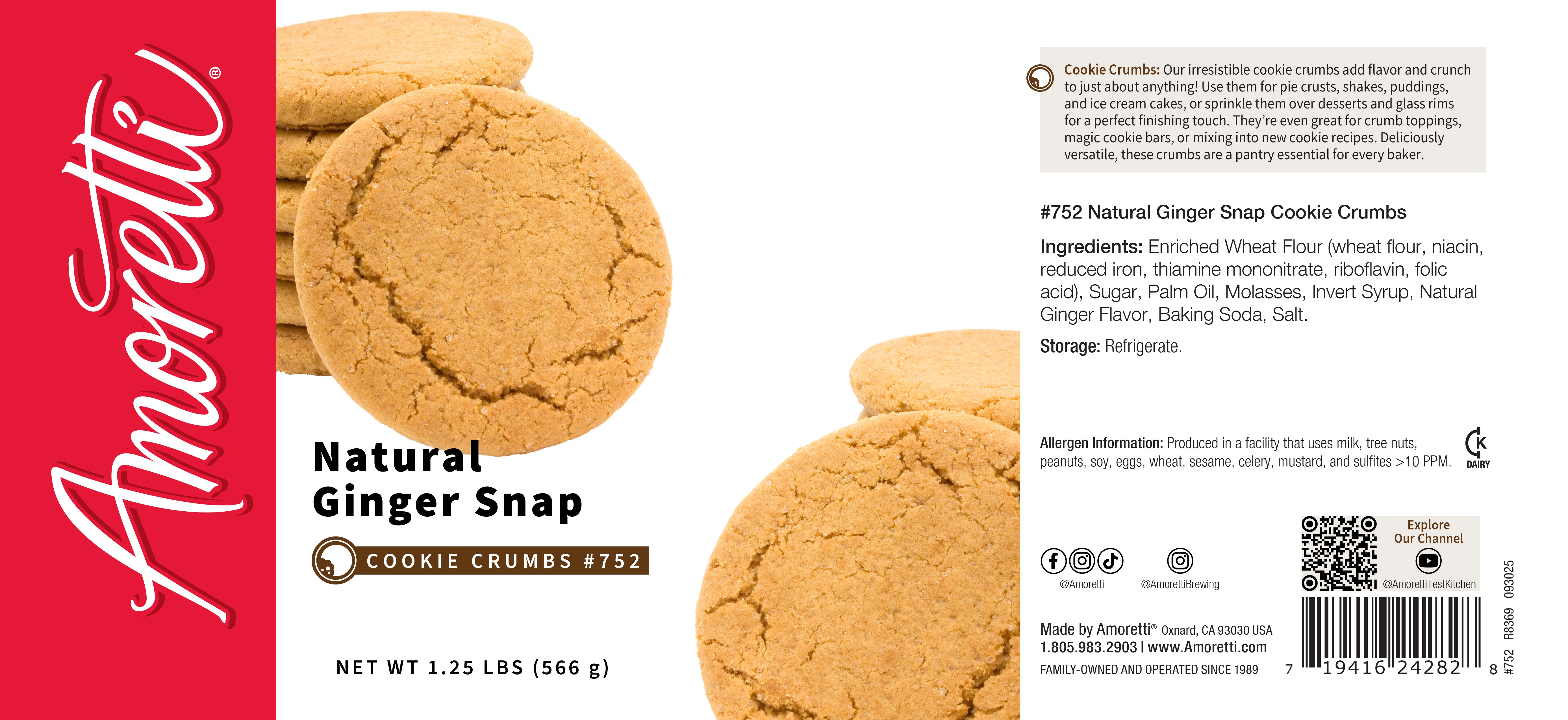 Natural Ginger Snap Cookie Crumbs — Amoretti