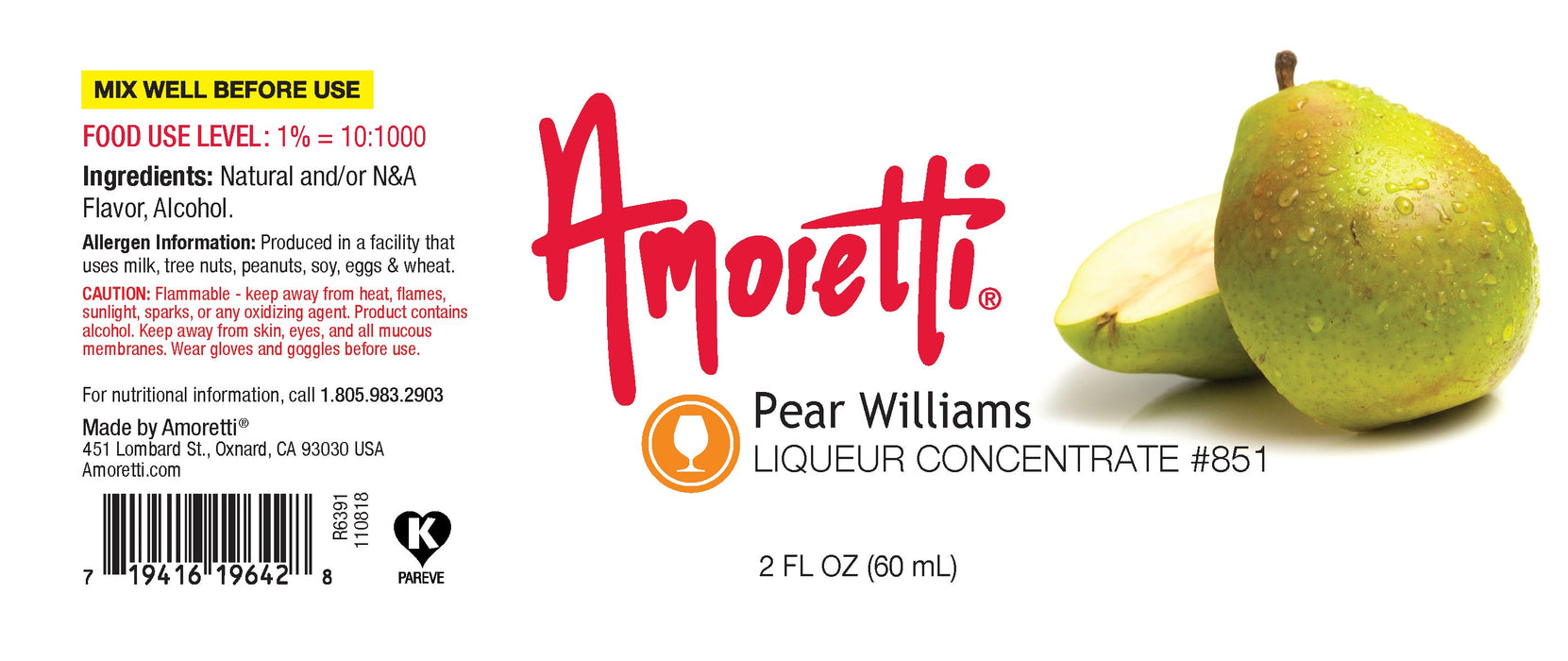 Pear Williams Liqueur Concentrate