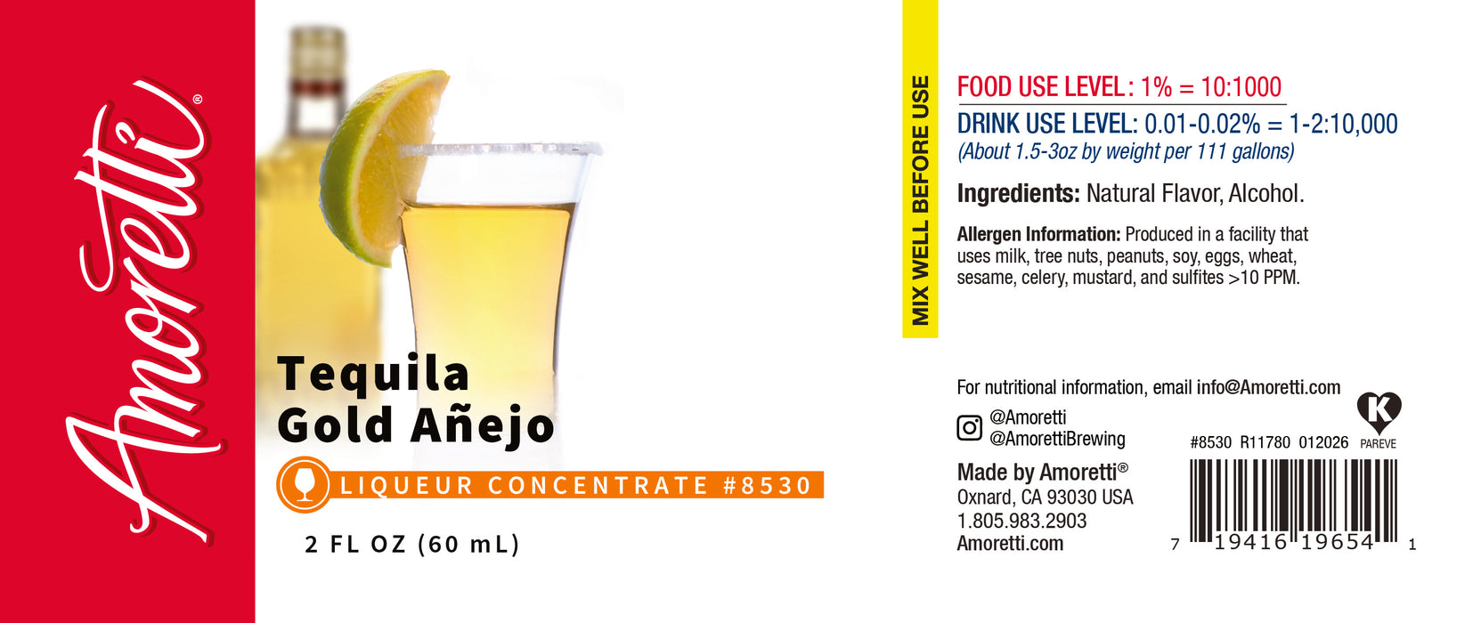 Tequila Gold Anejo Liqueur Concentrate